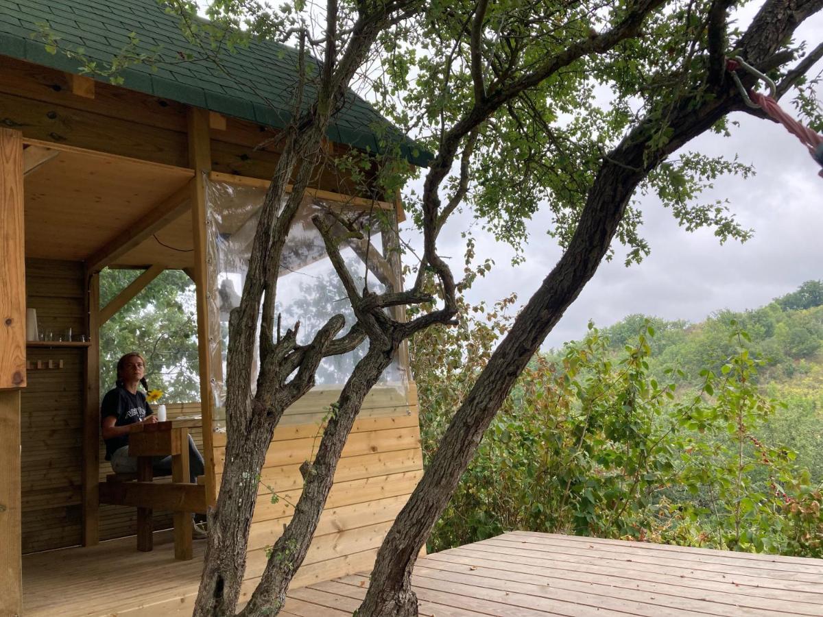Cabane Bivouac Avec Echelle A L'Ombre Des Chenes Idrac-Respailles Ngoại thất bức ảnh